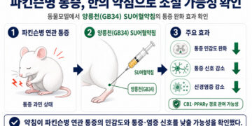 파킨슨병 통증, ‘양릉천(GB34) SU어혈’ 약침의 통증 완화 확인